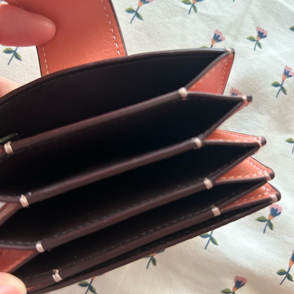 Coach Accordion Card Holder With Butterfly Print Gem